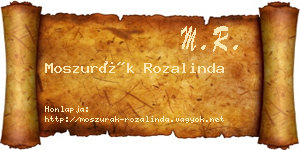 Moszurák Rozalinda névjegykártya
